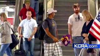 Wounded Veteran Greeted At Airport