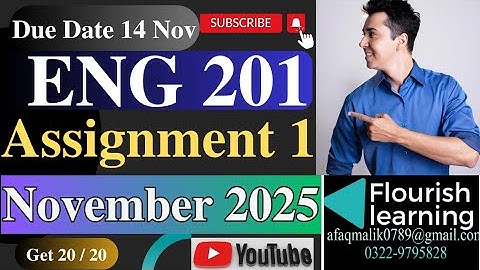 ENG201 Assignment 1 Solution 2025/ ENG201 Assignment 1 2025/ ENG201 Assignment 1 Solution Fall 2025