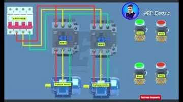 Sequence Starting of Two Motors | Motor Control Circuit Explained | linkage starting motor#electric 