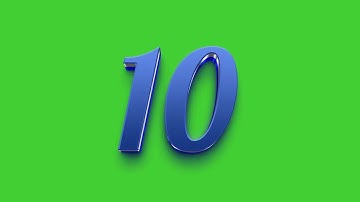 Ten to Zero Countdown Royal Blue 3D Numbers with Voice over | GREEN SCREEN | HD | ROYALTY FREE