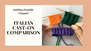 ITALIAN CAST-ON COMPARISON | Knitting Cast-On | Knitting Ponchik Tutorials