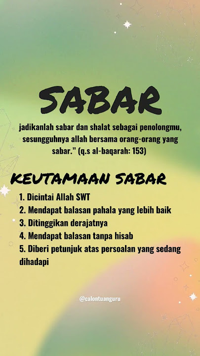 keutamaan orang sabar #shorts #sabar #keutamaan