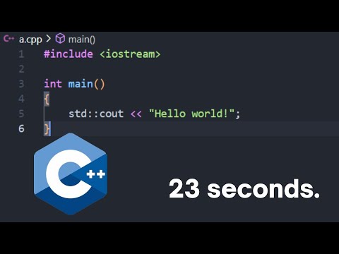 C++ Hello World speedrun 23 seconds