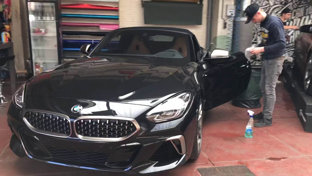 Bmw Z4 M40i Gloss Black Frozen Orange Xpel Paint Protection Ppf Wrap Youtube
