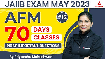 JAIIB May 2023 | AFM  | 70 Days 70 Classes | Most Important Questions | Class 16