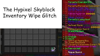 Hypixel Skyblock Inventory Wipe Glitch (PSA)