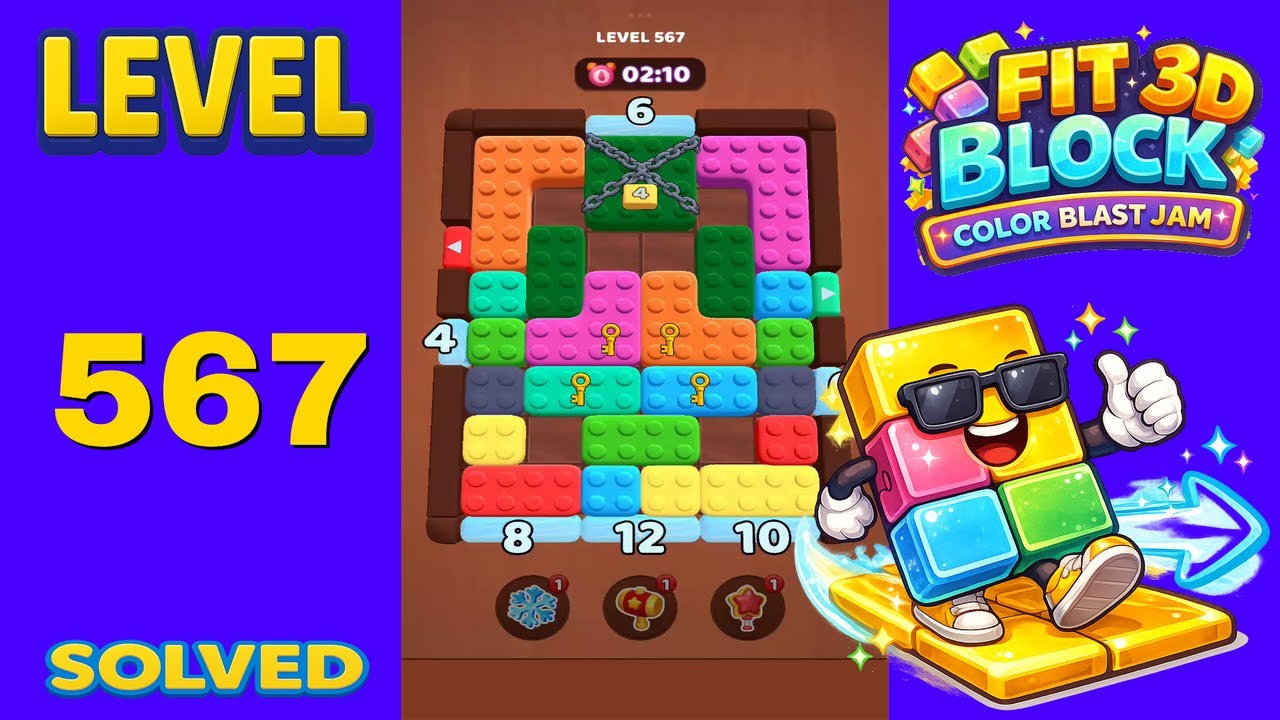 Fit Block 3D – Level 567 | Walkthrough Fast & Clean Solution - YouTube