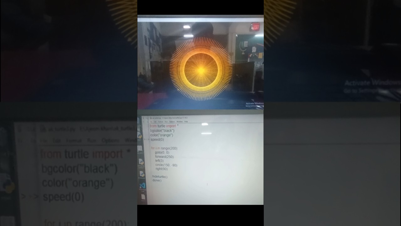 Python Turtle से बना Amazing Orange Sun 🌞 | Beginners Code