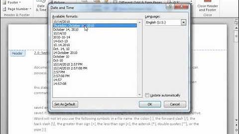 Word 2010 Tutorial Using Headers and Footers Microsoft Training Lesson 7.2