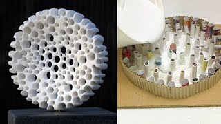 DIY modern Sculpture with white cement | Easy cement craft