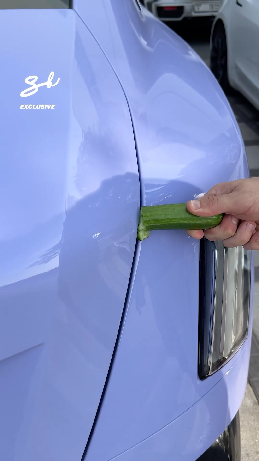 We tested out a cucumber vs luxury car boots...? #cars #food #tesla