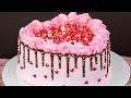 Whipped Cream Sprinkle Drip Heart Cake Tutorial