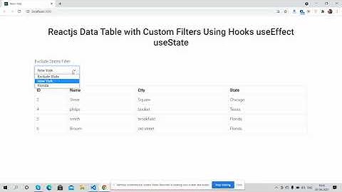 Reactjs Data Table with Custom Filters Using Hooks useEffect useState
