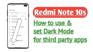 Redmi Note 10s , How to use and set Dark Mode for third party apps