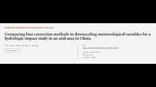 Comparing bias correction methods in downscaling meteorological variables for a hydro... | RTCL.TV