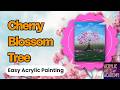 Easy Cherry Blossom Tree Acrylic Painting | Spring Landscape Tutorial for Beginners