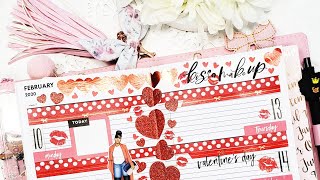 DOLLAR TREE PLANNER Plan With Me RED for VALENTINE'S DAY Food Diary Planner Spread