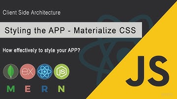 Learn to Materialize React App | Client side Architecture | MERN Stack | JSUniv