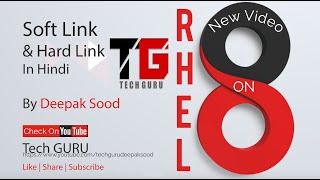 Soft Link And Hard Link In RHEL 8 In Hindi By Deepak Sood || Video-9 || Tech GURU screenshot 5