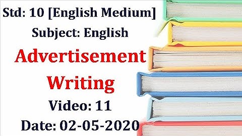 Std10 English "Advertisement Writing" Video:11 Date:02-05-2020