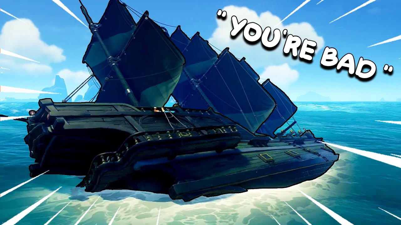 Sloop Against Trash Talking Reaper Galleon - Sea of Thieves - YouTube