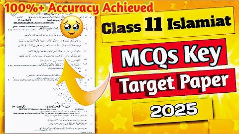 Class 11 Islamiat paper 2025 | MCQs solution | MCQs key | Pre Medical, Pre Eng | Sindh board