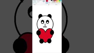 How to Draw a Cute Panda on PC 🐼 | Easy MS Paint Drawing Tutorial