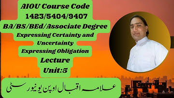 AIOU Course Code: 1423/5404/9407 - Lecture /Unit-5