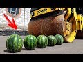 Experiment road roller vs 5 watermelon