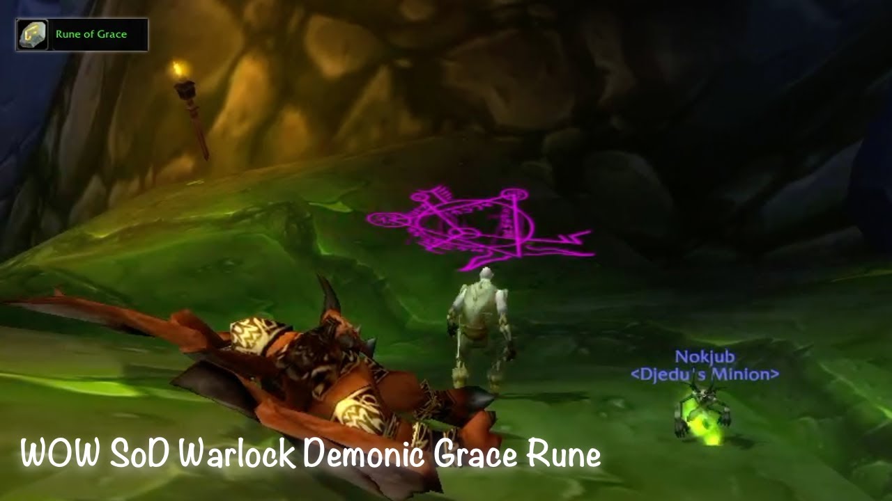 WOW SoD Undead Warlock Demonic Grace Rune (Rune of Grace) - YouTube