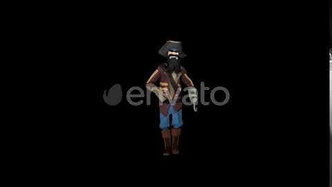 Pirate Captain Happy Walk | Motion Graphics - Envato elements