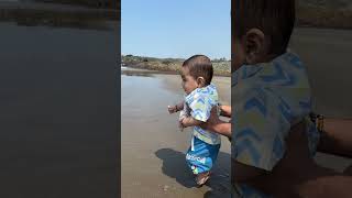 First time on the beach #cutebaby #trending #love #cutebaby #fypシ #viral #travel #funny #goa