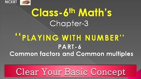 Playing with Number,Common factors and Common multiples Chapter-3,Class-6 Math