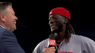 Elly De La Cruz Postgame Interview After His Career Night vs Dodgers with 4 Steals Update