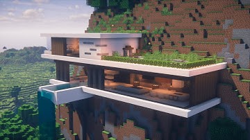 Minecraft | Modern Cliffside House (Relaxing Tutorial)