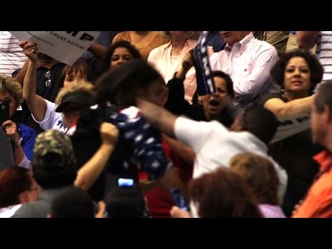 Trump protester punched, kicked at rally