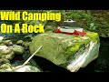 Wild camping on a rock