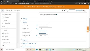 How to set number of attempts in Moodle Quiz