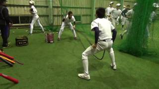 【中村】投手陣の太縄トレーニング  (2) - バトルロープ -【野球部トレーニング】