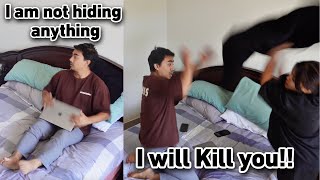 Acting 'I am hiding something' PRANK // Backfired  with Magarni ko Ris!!