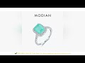MODIAN 925 Sterling Silver Luxury Paraiba Tourmaline Rings For Women Wedding Engagement Band Fine Je