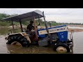 Swaraj tractor 744 FE stuck in the river water