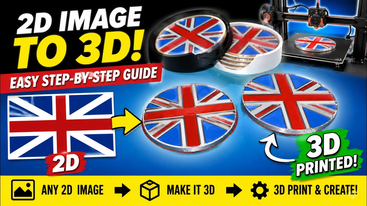 Turn 2D Images Into 3D Prints (Step By Step) - YouTube