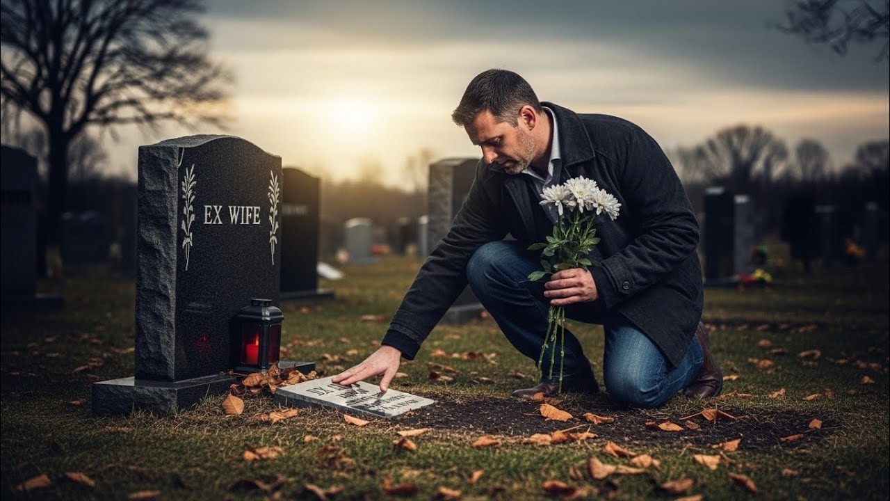 A Single Dad Mourned His Ex-Wife at Her Grave… While She Stood Nearby, Alive and Silent