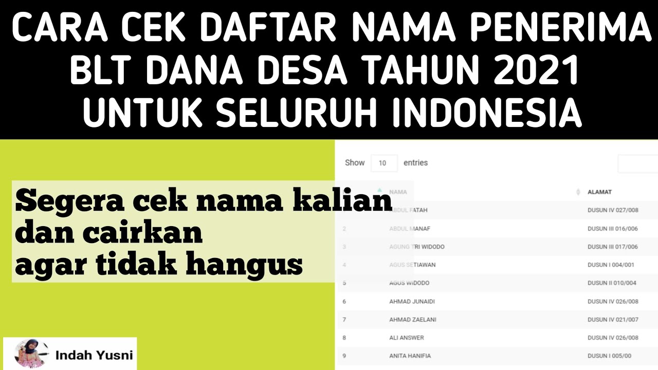 CARA CEK PENERIMA BLT DANA DESA UNTUK SELURUH INDONESIA - YouTube