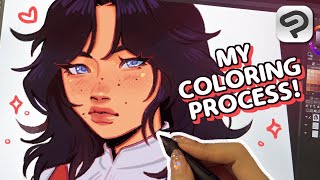 ♡ my coloring process explained | CLIP STUDIO PAINT