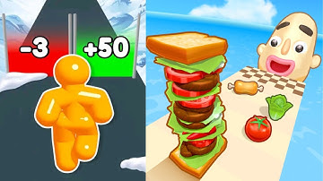 Sandwich Runner Level 510 vs Tall Man Run Level 232 (open new city very soon)