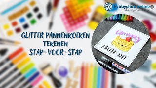 Glitter pannenkoeken tekenen | stap-voor-stap