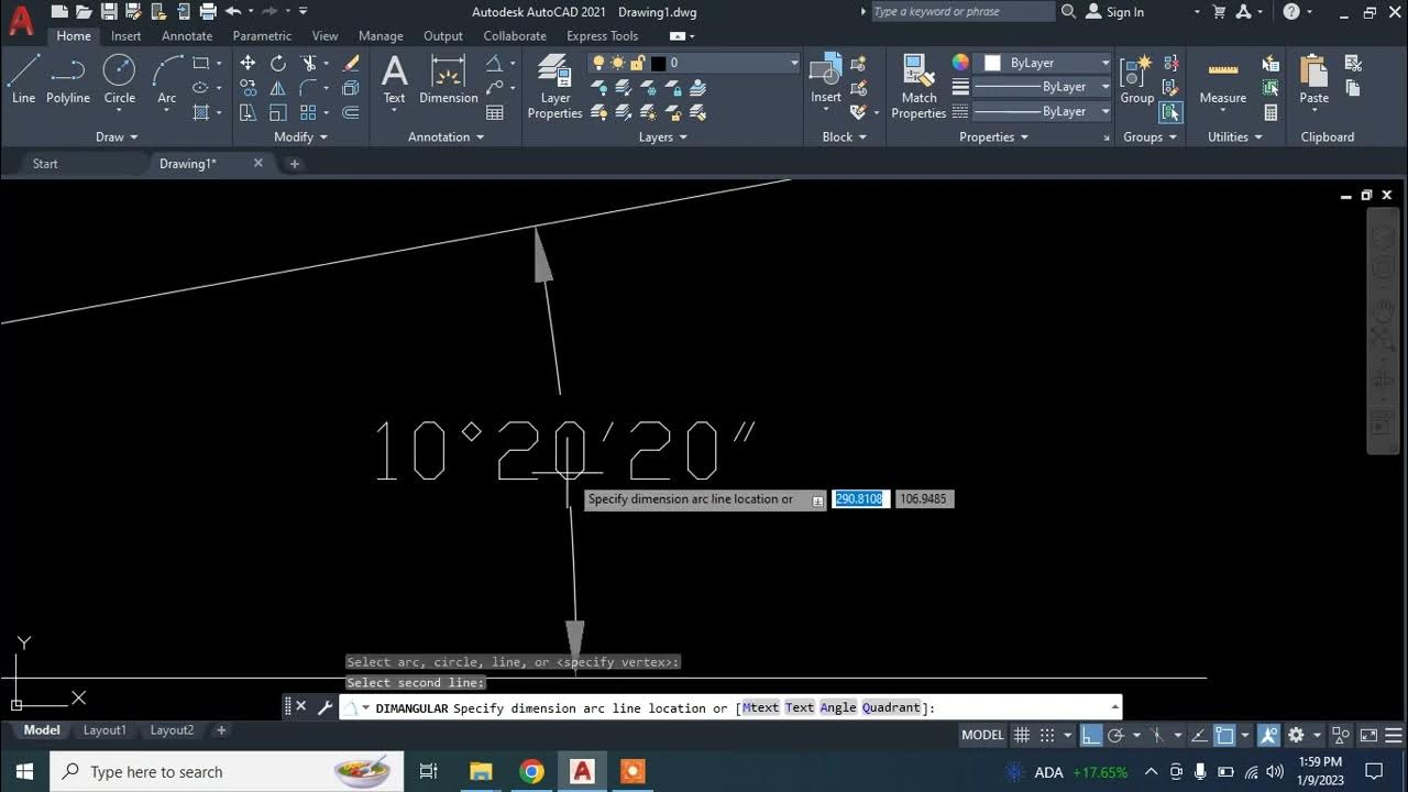 DRAW LINE IN AUTOCAD AT REQUIRED ANGLE YouTube