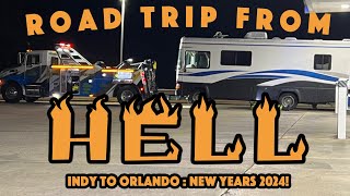 Our RV Broke Down...AGAIN, Indy to Orlando Road Trip Problems, Towing the RV : New Years 2024